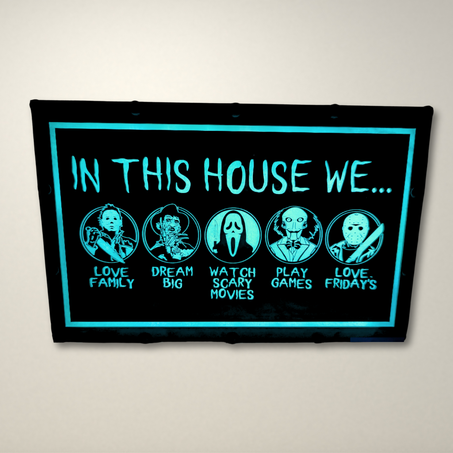 In this house Horror inspired LED Lightbox