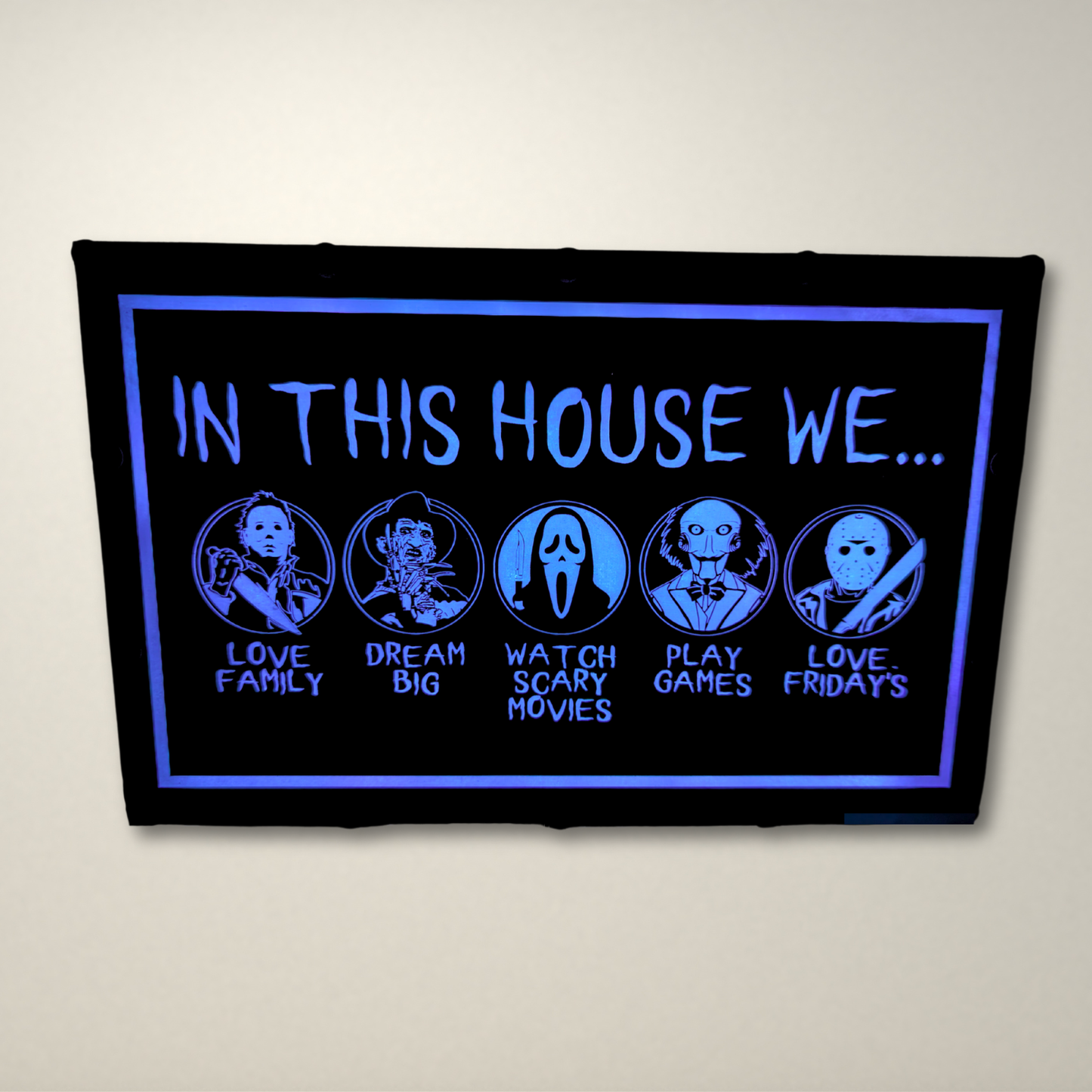 In this house Horror inspired LED Lightbox