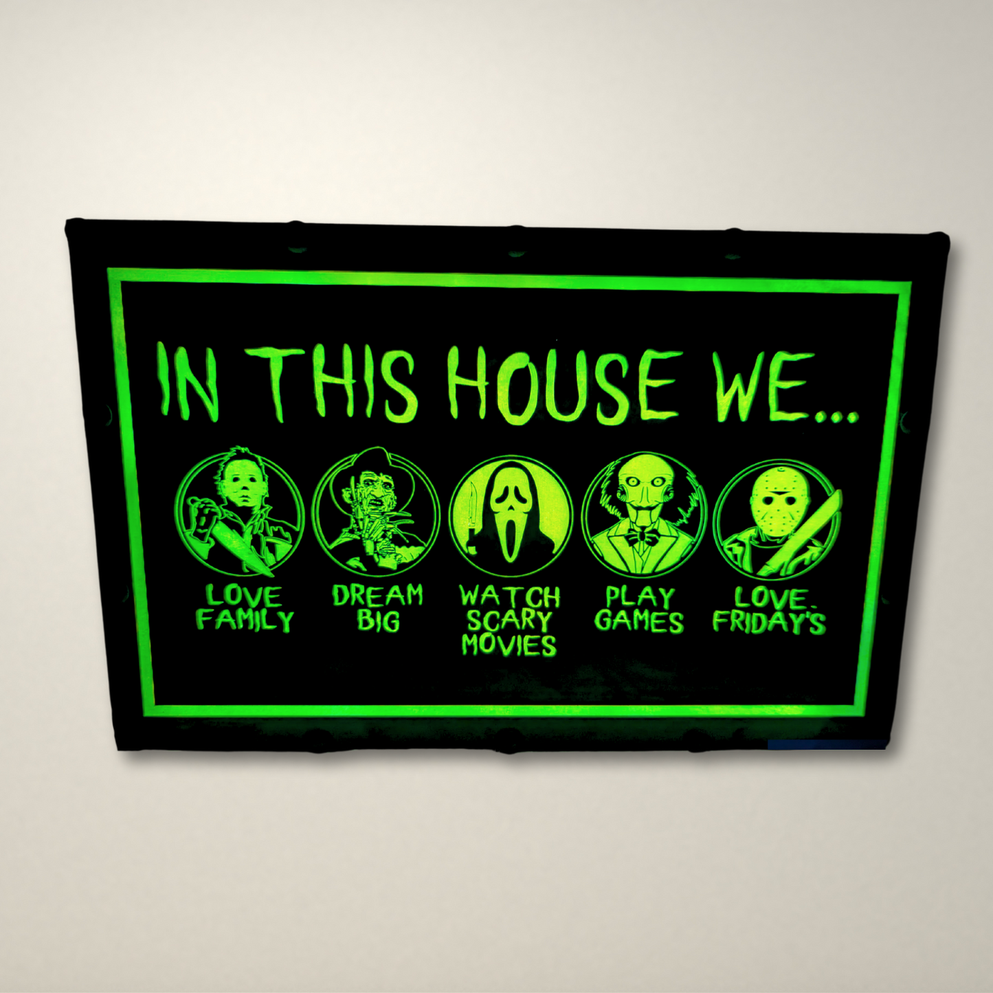 In this house Horror inspired LED Lightbox