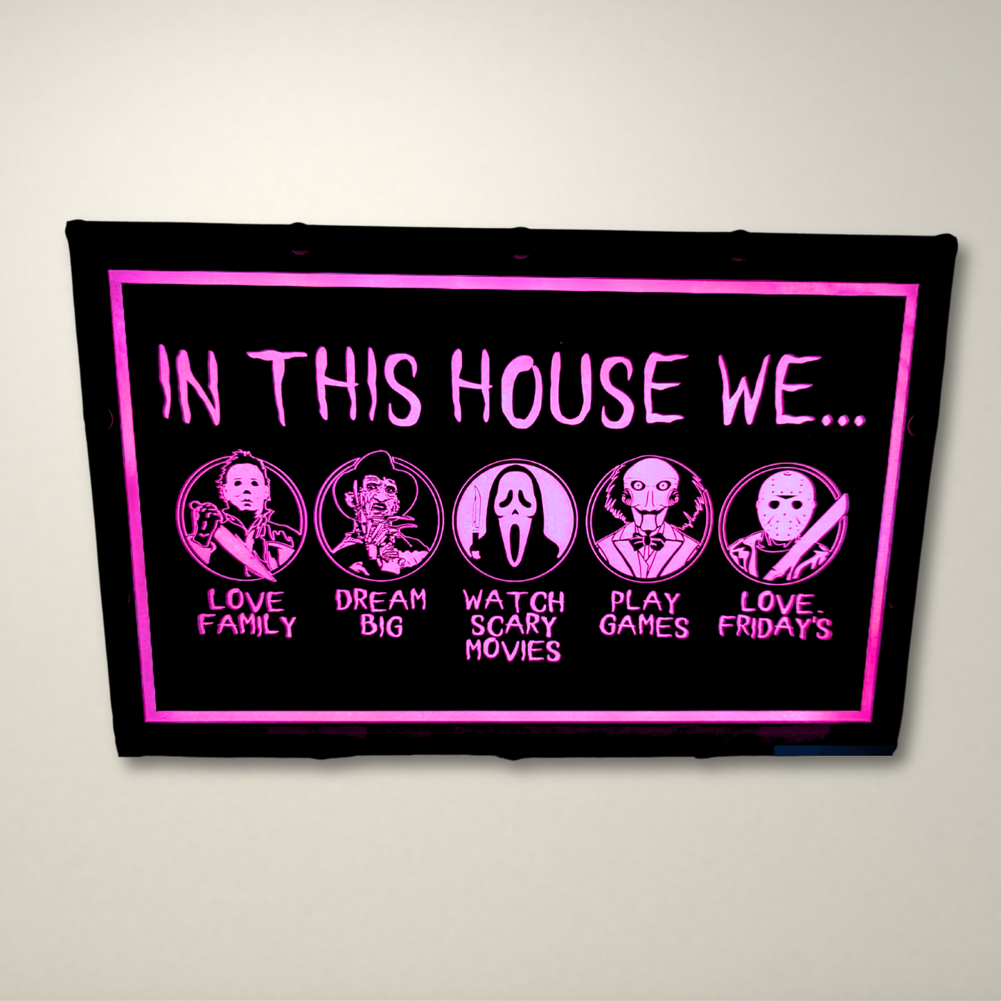 In this house Horror inspired LED Lightbox