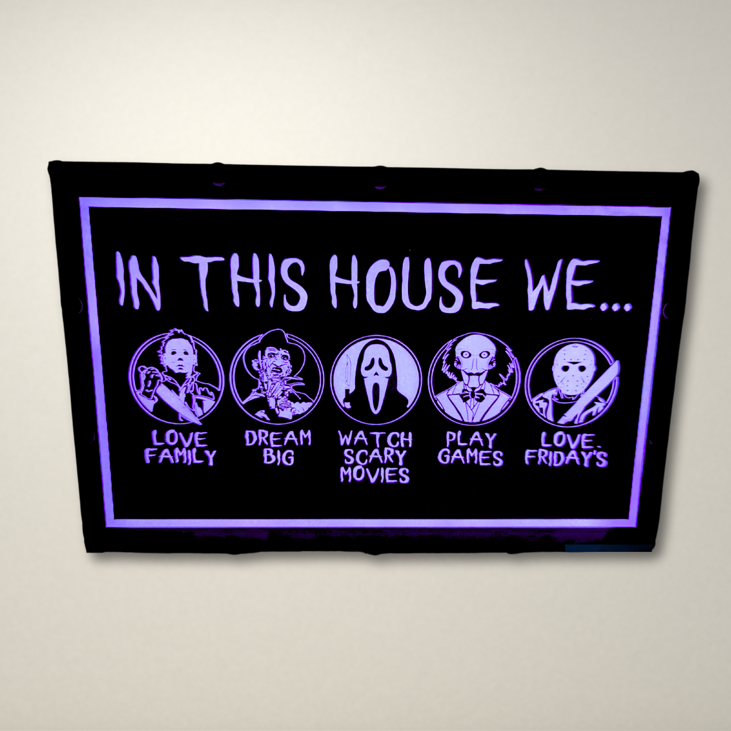 In this house Horror inspired LED Lightbox
