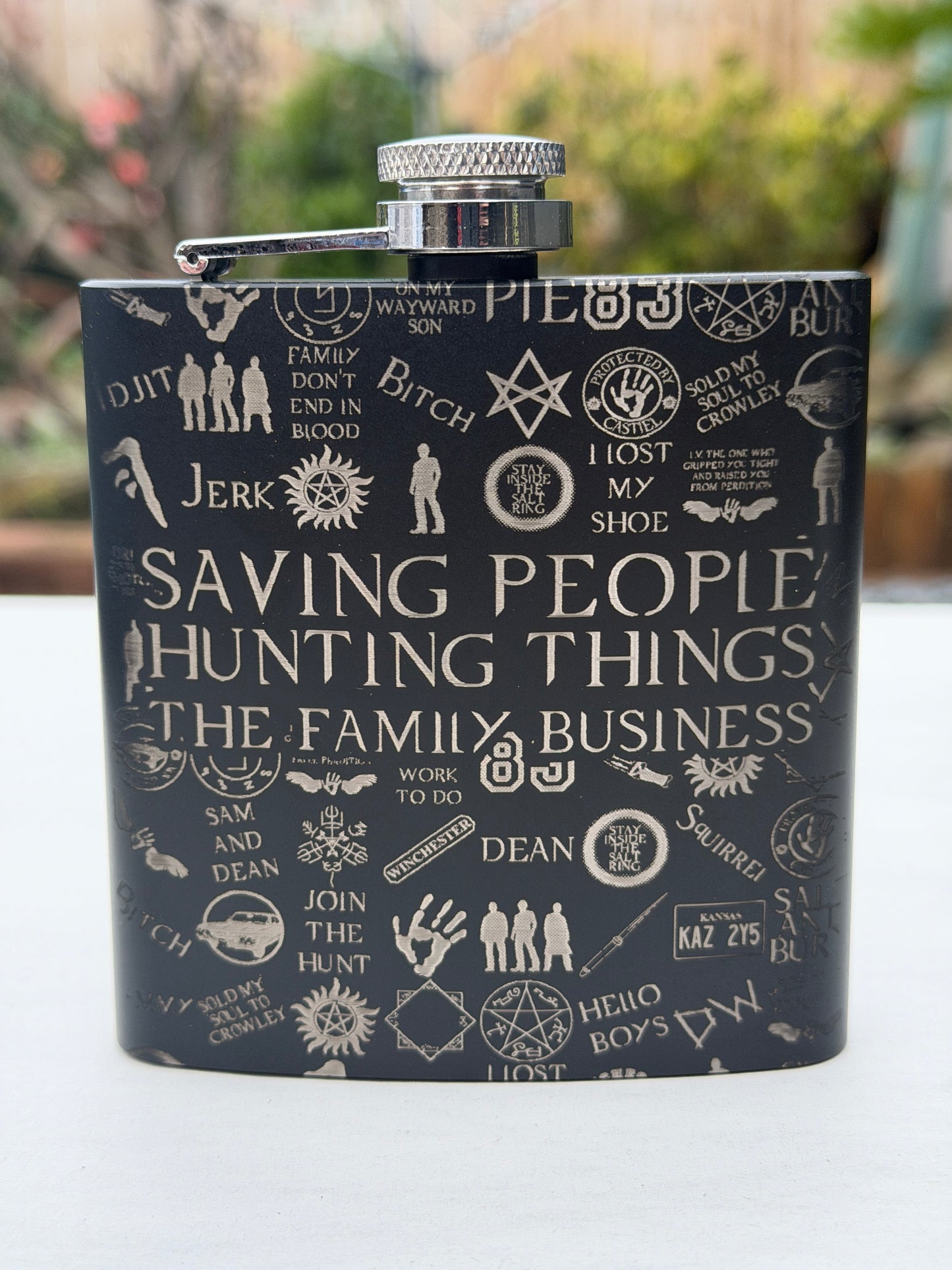 Supernatural family Motif Hipflask