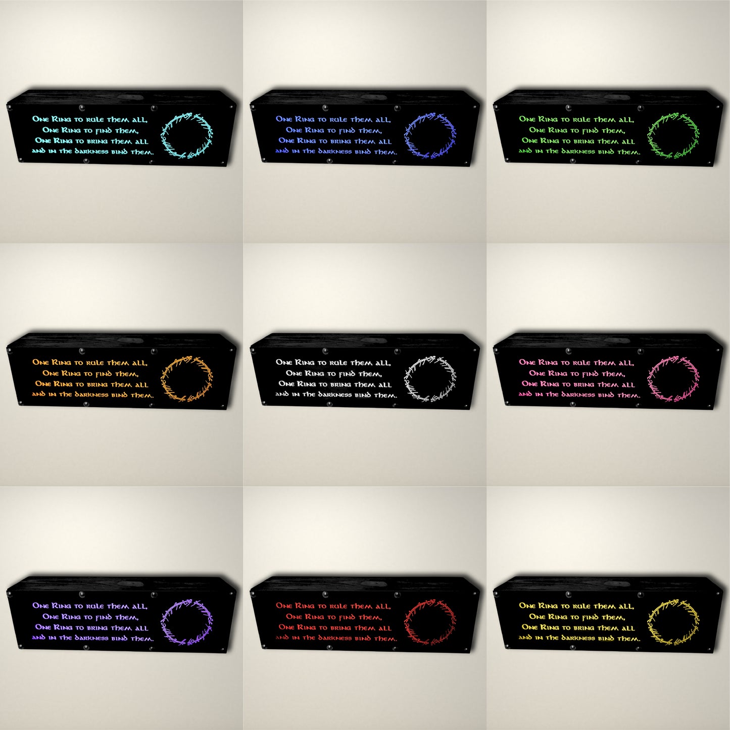 Lord of the Rings ring quote Hobbit Meals LED Lightbox