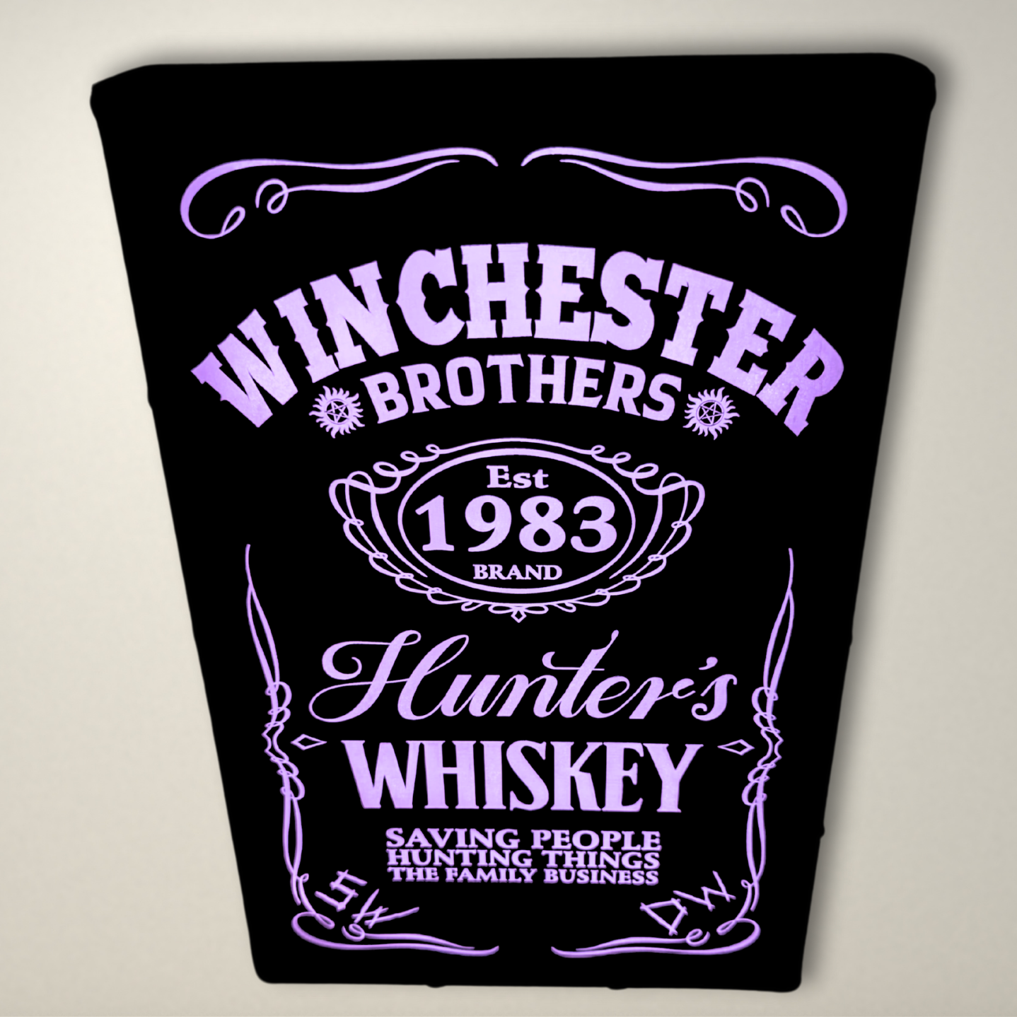 Supernatural Winchester Brothers Hunters Whiskey LED Lightbox