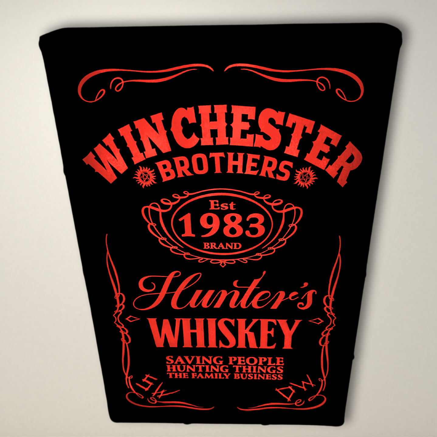 Supernatural Winchester Brothers Hunters Whiskey LED Lightbox