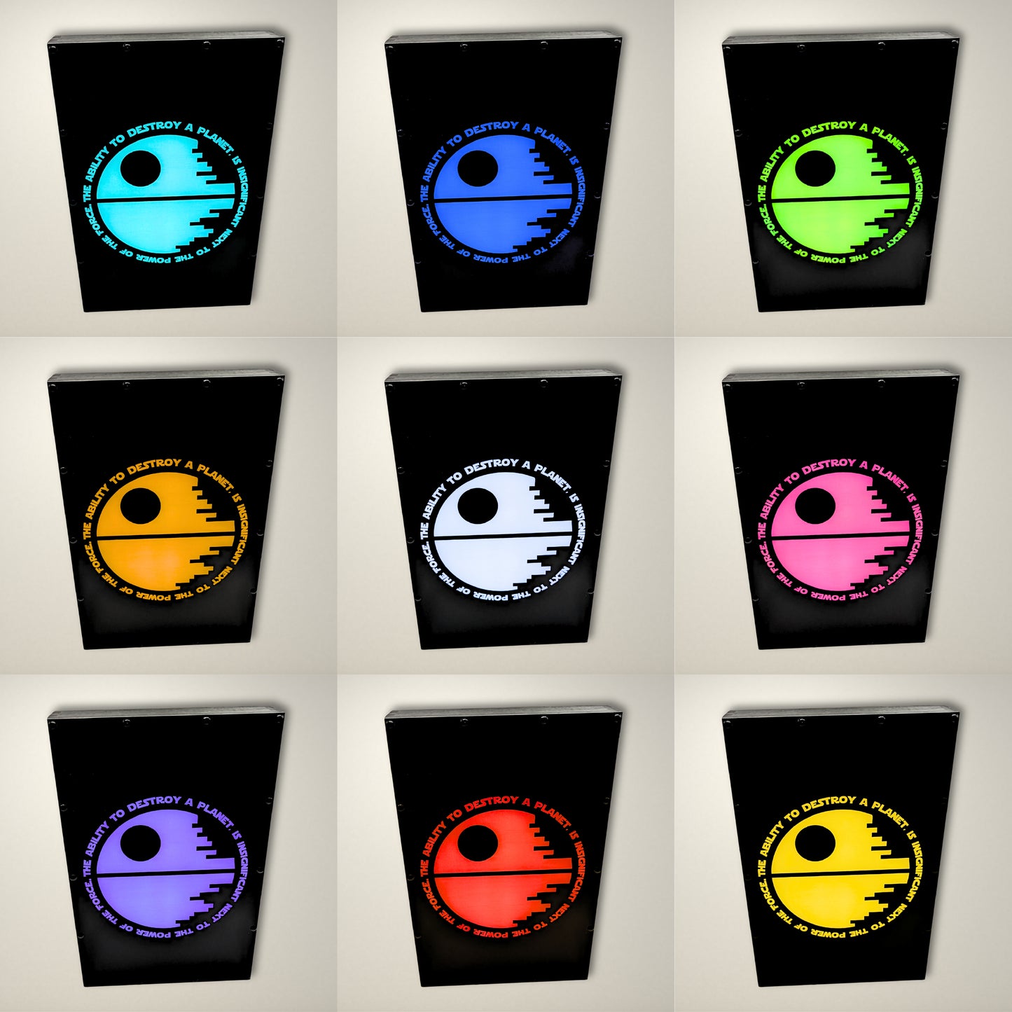 Death Star Inspired Quote LED Light Box