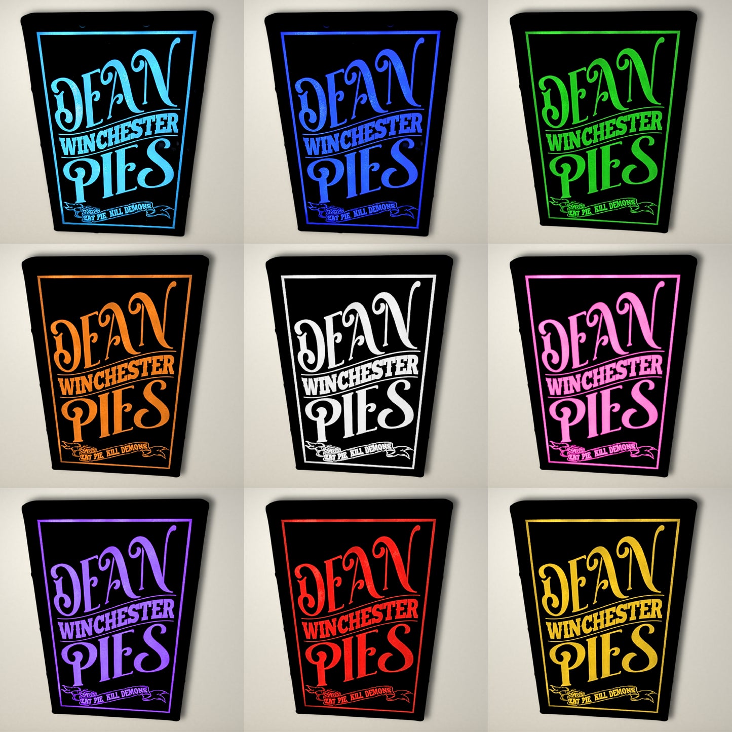 Supernatural Inspired Dean Winchester Pies LED Lightbox